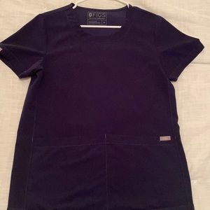 FIGS navy blue scrub top
